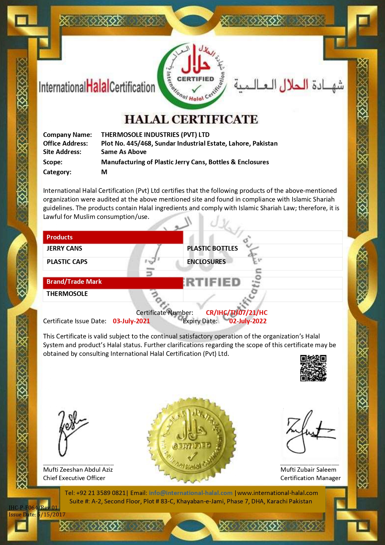 IHC Halal Certificate